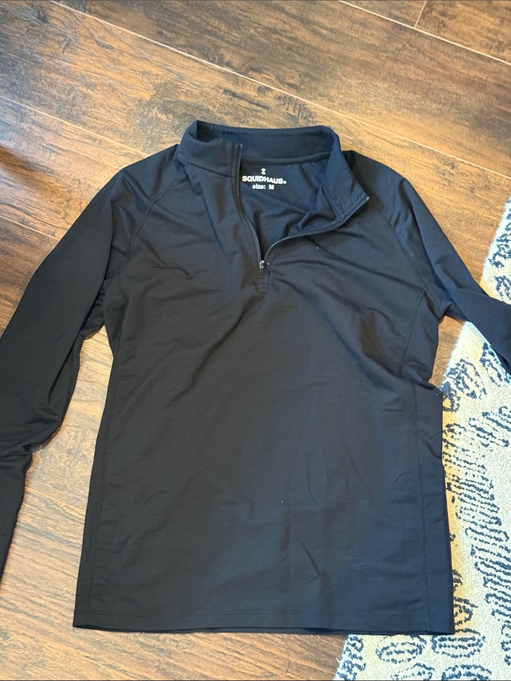 Men's Black Quarter-Zip Long Sleeve Performance Top